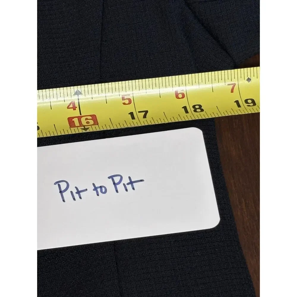 Merci Italia Navy & Black Tuxedo Blazer Shawl Collar Size 46 IT 10 US - Picture 8 of 10